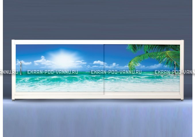 Экран на роликах EUROPLEX Пляж – купить по цене 12400 руб. в интернет-магазине в городе Севастополь картинка 1