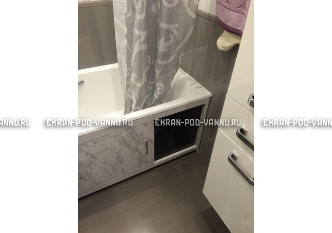 Раздвижной экран EUROPLEX Комфорт серый мрамор – купить по цене 6250 руб. в интернет-магазине в городе Севастополь картинка 4