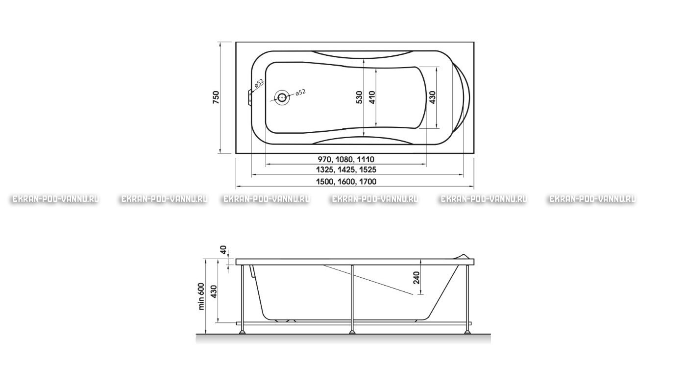 Акриловая ванна Relisan Elvira 170x75 – купить по цене 16160 руб. в интернет-магазине в городе Севастополь картинка 10