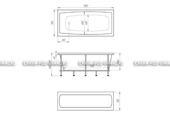 Акриловая ванна 1MarKa Melora 150x70 – купить по цене 12300 руб. в интернет-магазине в городе Севастополь картинка 4