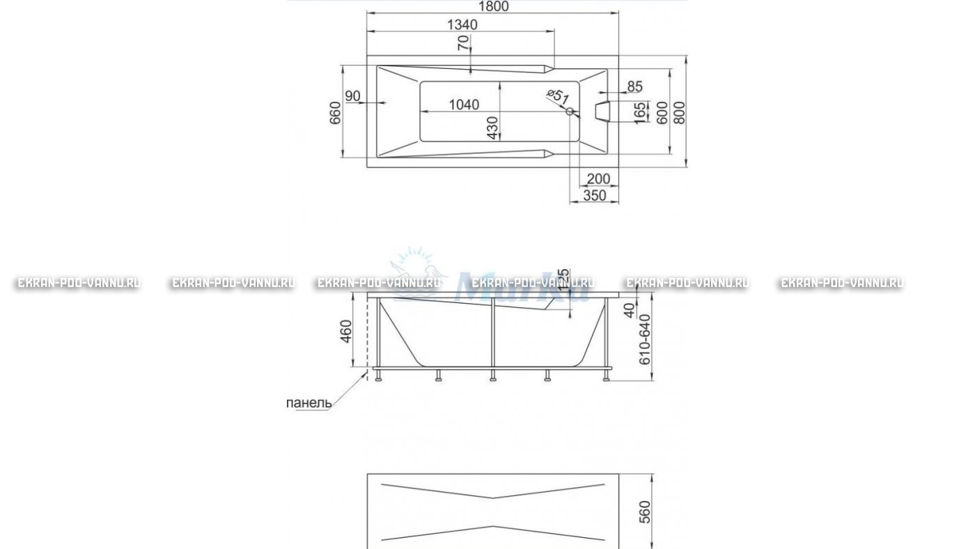 Акриловая ванна 1MarKa Raguza 180x80 – купить по цене 17854 руб. в интернет-магазине в городе Севастополь картинка 13