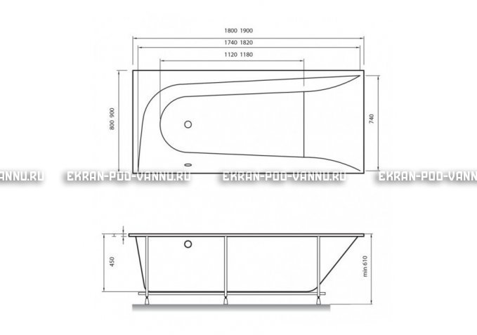 Акриловая ванна Vayer Boomerang 180x80 – купить по цене 43210 руб. в интернет-магазине в городе Севастополь картинка 4