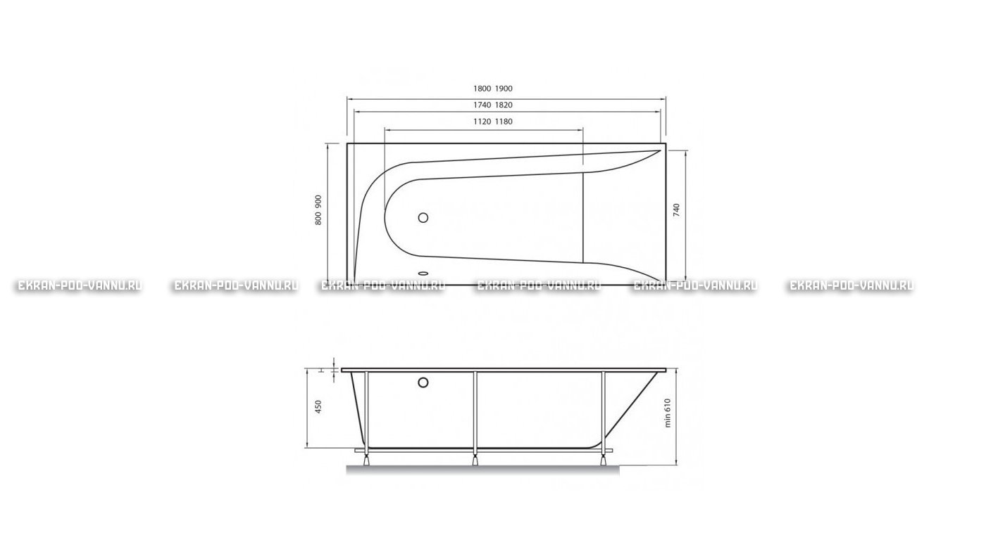 Акриловая ванна Vayer Boomerang 190x90 – купить по цене 53050 руб. в интернет-магазине в городе Севастополь картинка 15